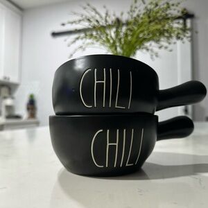 Rae Dunn Black Chili Bowls - Set of 2